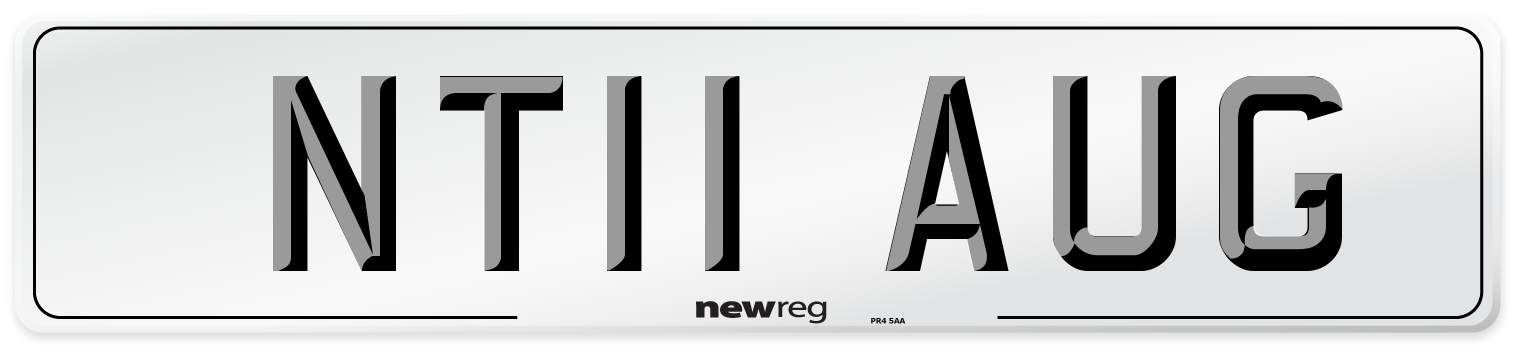 NT11 AUG Number Plate from New Reg